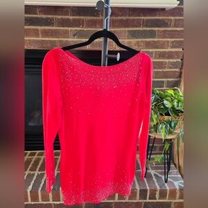 Oliver Red Sweater with Sparkling Pattern
